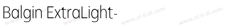 Balgin ExtraLight字体转换